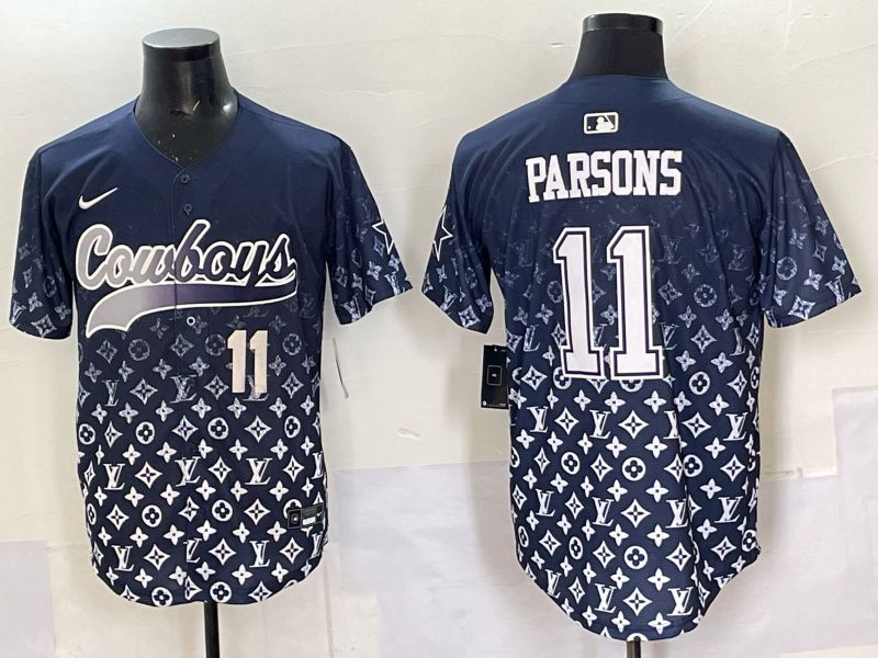 Men 2025 Dallas Cowboys #11 Parsons Drak blue Nike Limited NFL Jersey style 033